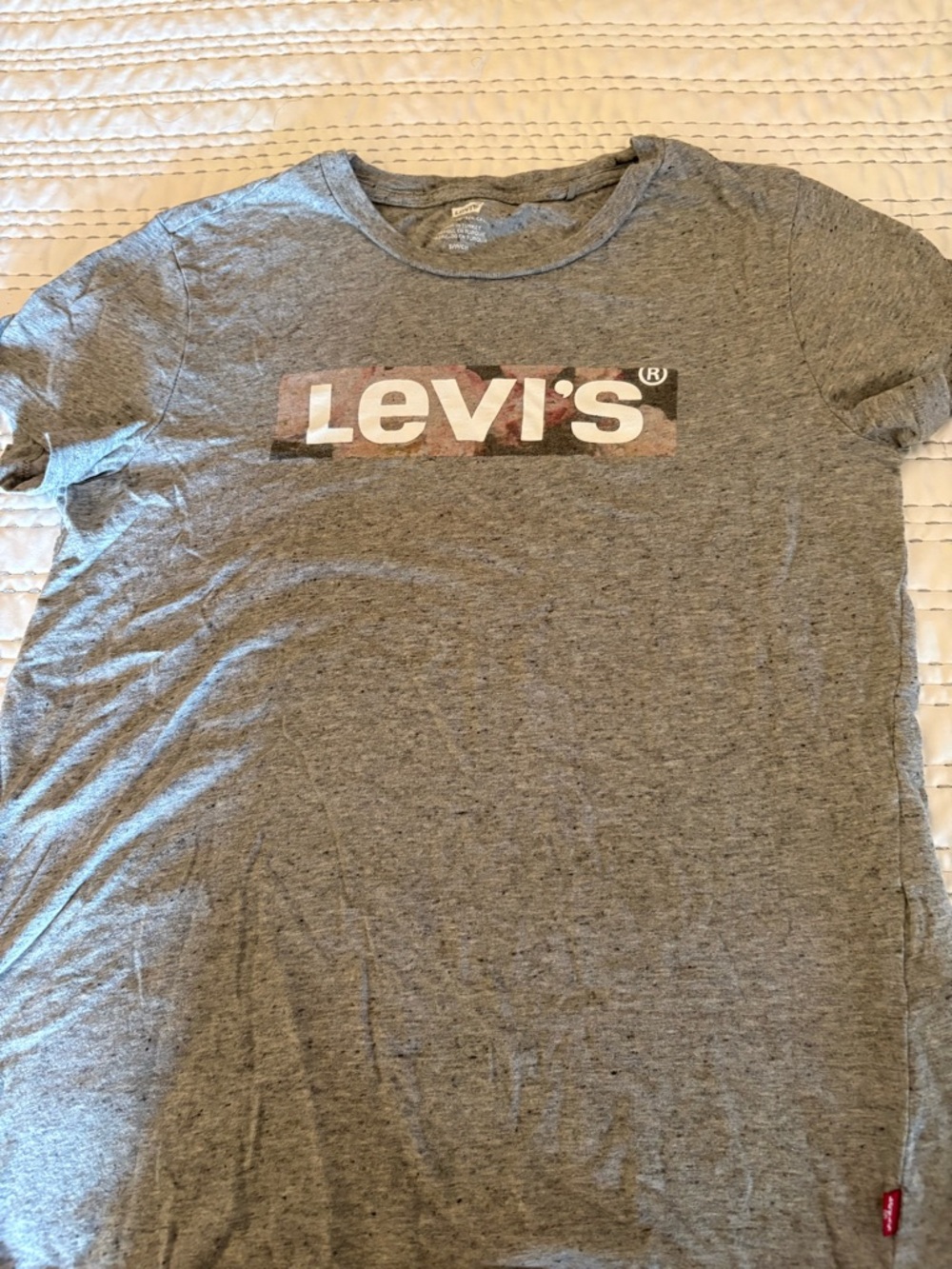 Levi's Heather Gray Logo Tee with Subtle Camouflage Box